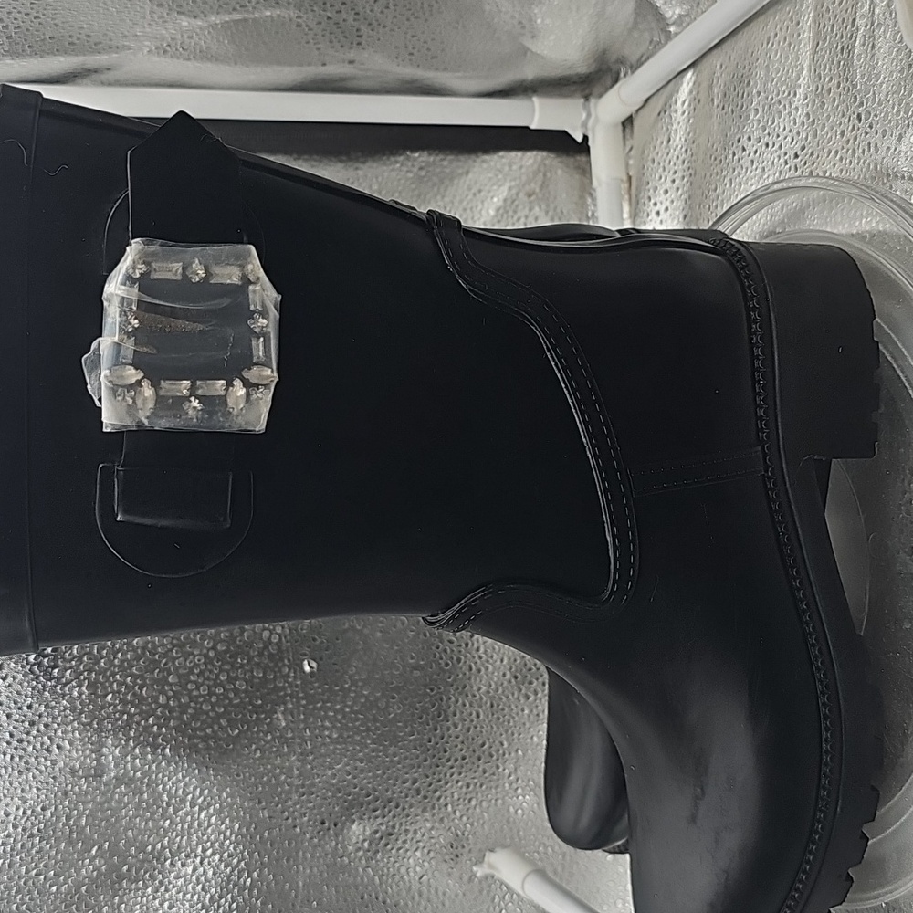 K Time and Tru MidCalf RainBoots Water Resistant Decorative Buckle Women Sz 6 - Picture 1 of 7